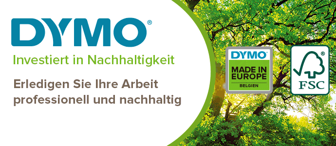 Dymo investiert in Nachhaltigkeit. Dymo investiert in Nachhaltigkeit.
